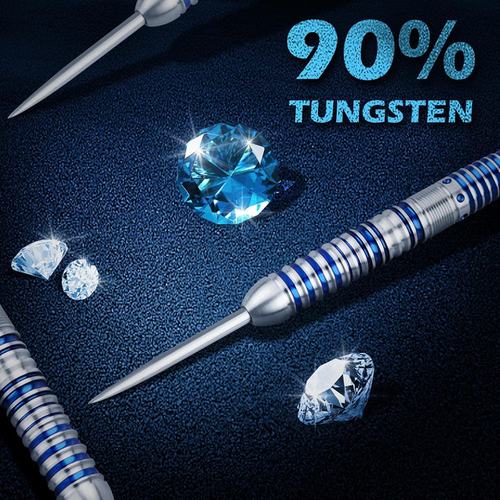 WIN.MAX Dartpfeile mit Metallspitze 90% Tungsten 3 Stück 90% Wolfram Stahl Darts 18-28 Gramm Dart pr