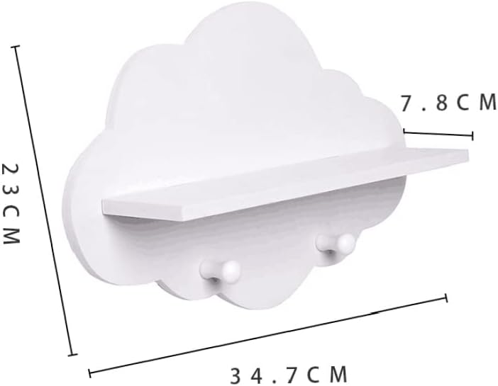 Wolkenregale, weisse Wolkenform, schwebendes Holzregal, Kleiderbügel, Aufbewahrungsregal, Kinderzimm