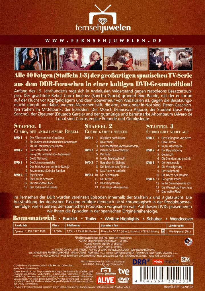Curro Jiménez: Der andalusische Rebell (Komplettbox Staffeln 1-3) (Fernsehjuwelen) [12 DVDs], DVD