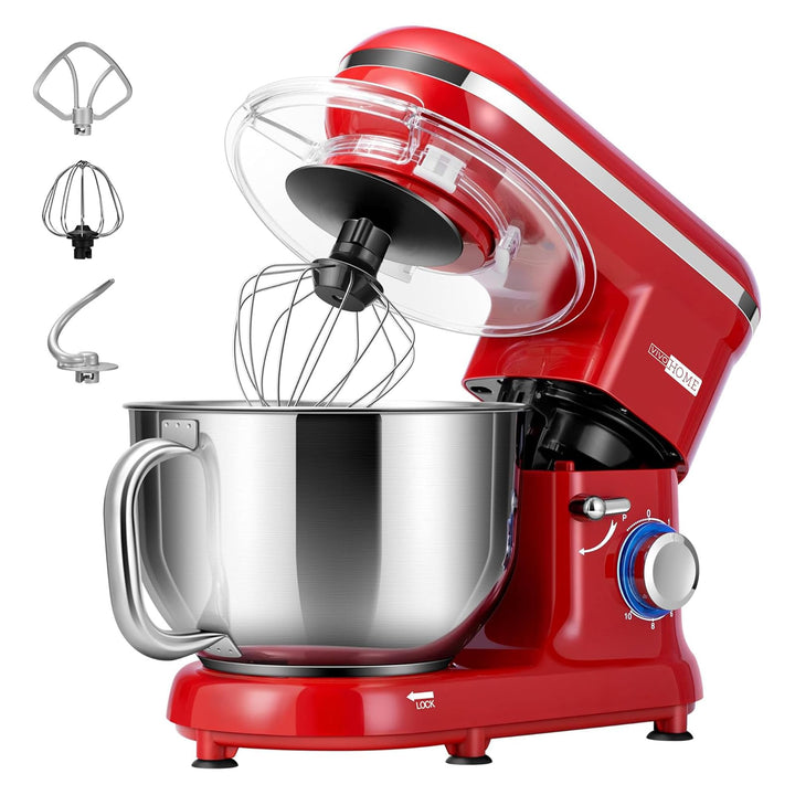 VIVOHOME Küchenmaschine 5,7L Knetmaschine 1500W Küchenmaschinen mit 10 Geschwindigkeiten Pulsfunktio