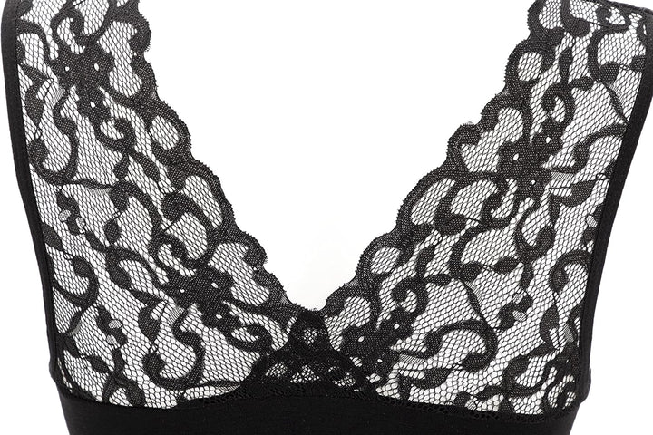 UnsichtBra Spitzen Bustier Damen BH ohne Buegel | 3er Set Wohlfühl Bustiers Tops mit feiner Spitze |
