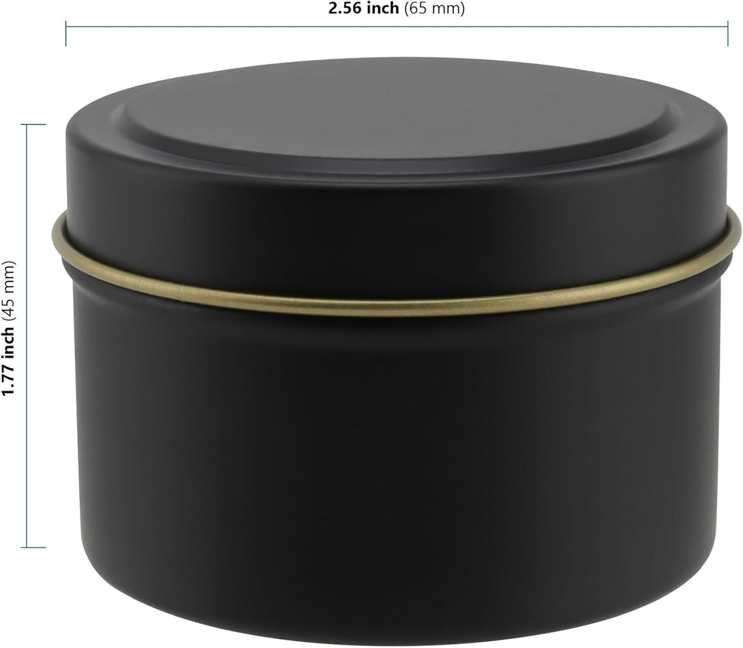 YIXNSW 24 Stück Kerzendosen Schwarz, 120ml Runde Metalldosen Leer mit Deckel, Kerzenbehälter für DIY