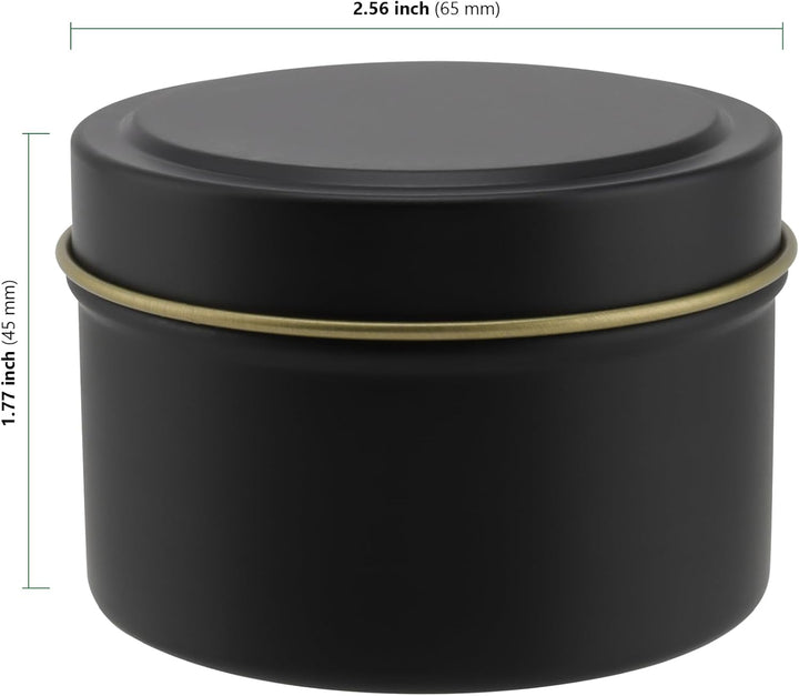 YIXNSW 24 Stück Kerzendosen Schwarz, 120ml Runde Metalldosen Leer mit Deckel, Kerzenbehälter für DIY