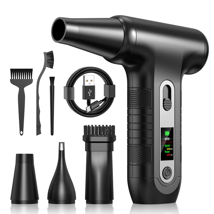 Elektrische Staubgebläse 200000 RPM mit HD‑Display - Air Duster Mini‑Gebläse für PC‑Reinigung mit LE