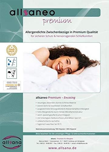 allsaneo Premium Allergiker Schlafsack 100x220 cm extra leicht und weich, ungefüttert, Hüttenschlafs