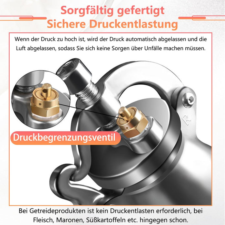 340ml Chinesische Popcornmaschine, Hand-Popcorn-Maschine, Edelstahl-Popcorn-Kanone, Hochdruck-Popcor