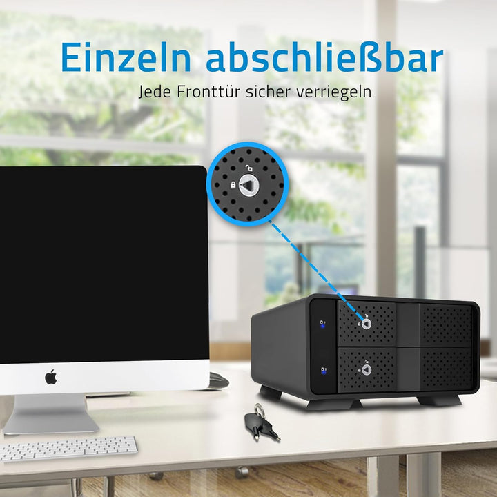 FANTEC MB-X2U31R 2fach USB 3.2 Gen2 RAID Festplattengehäuse für 2X SATA 3,5/2,5 Zoll HDDs, Transferr