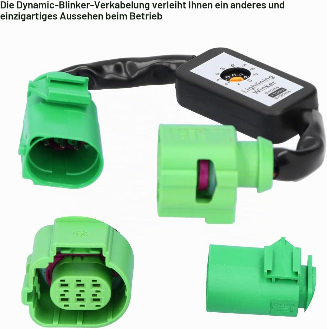 KIMISS Dynamisches Blinkermodul, LED-Rücklichter Dynamischer Blinkeradapterkabelbaum Blinkermodul-Ki