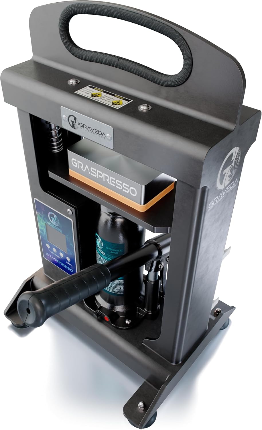 Graspresso - 10t Rosin Press mit 10 Tonnen Hydraulik Zylinder, Kolophonium Presse, 12 x 6 cm Platten