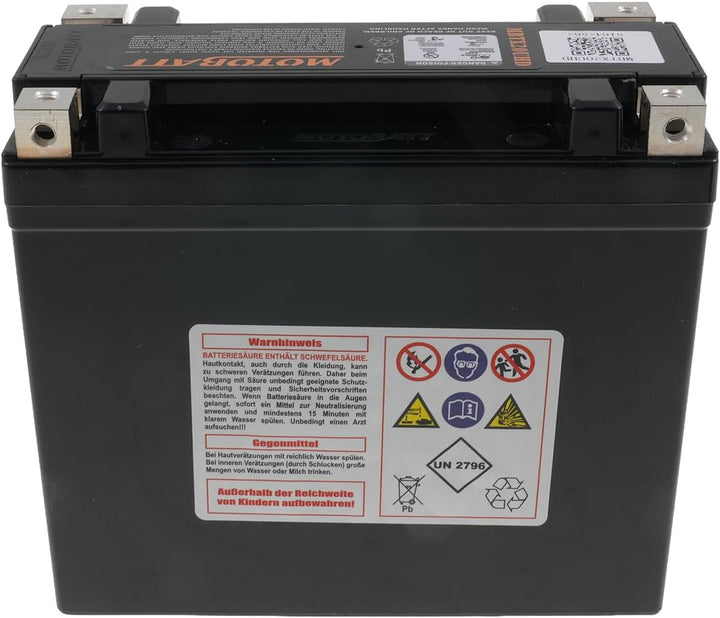 MOTOBATT Batterie 12 V 21 Ah (MBTX20UHD) [wartungsfrei &amp; versiegelt] kompatibel für Harley Davidson