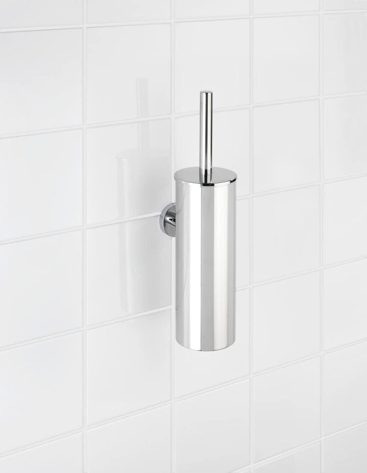 WENKO WC-Garnitur geschlossen Bosio Edelstahl glänzend - WC-Bürstenhalter, Edelstahl rostfrei, 9 x 4