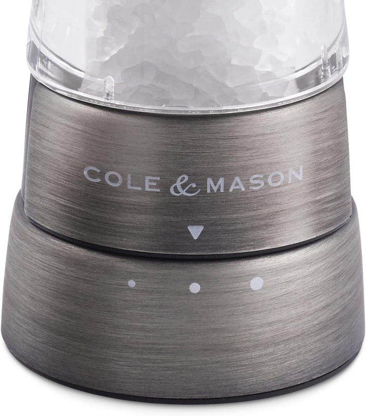 Cole & Mason H332028 Derwent Titan Salz und Pfeffer Mühle, 2er Set Manuell, Edelstahl/Acryl, 190mm,