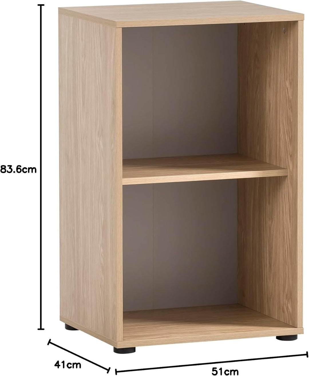 Schildmeyer Regal Antero 155776, eiche hell, 51 x 41 x 83,6 cm 2 Fächer, 2 Fächer
