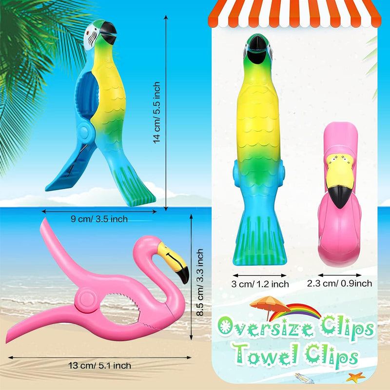 10 Stück Strandtuch-Clips Niedliche Flamingo Badetuch Clips Grosse Wäscheklammern Handtuchklemmen,Pa
