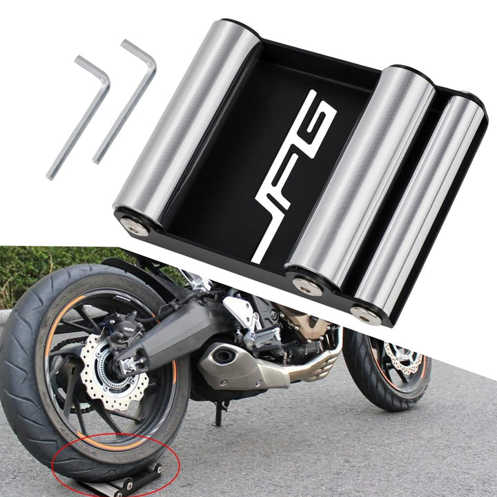 JFG RACING Motorrad Roller Stand Felgenreiniger Roller Ständer für Reifenreinigung &amp; Kettenschmierun