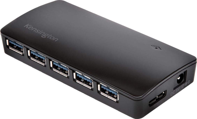 Kensington USB 3.0 Hub mit 7 Anschlüssen, Übertragungsgeschwindigkeit bis 5 Gbit/s - 4A Ladefunktion