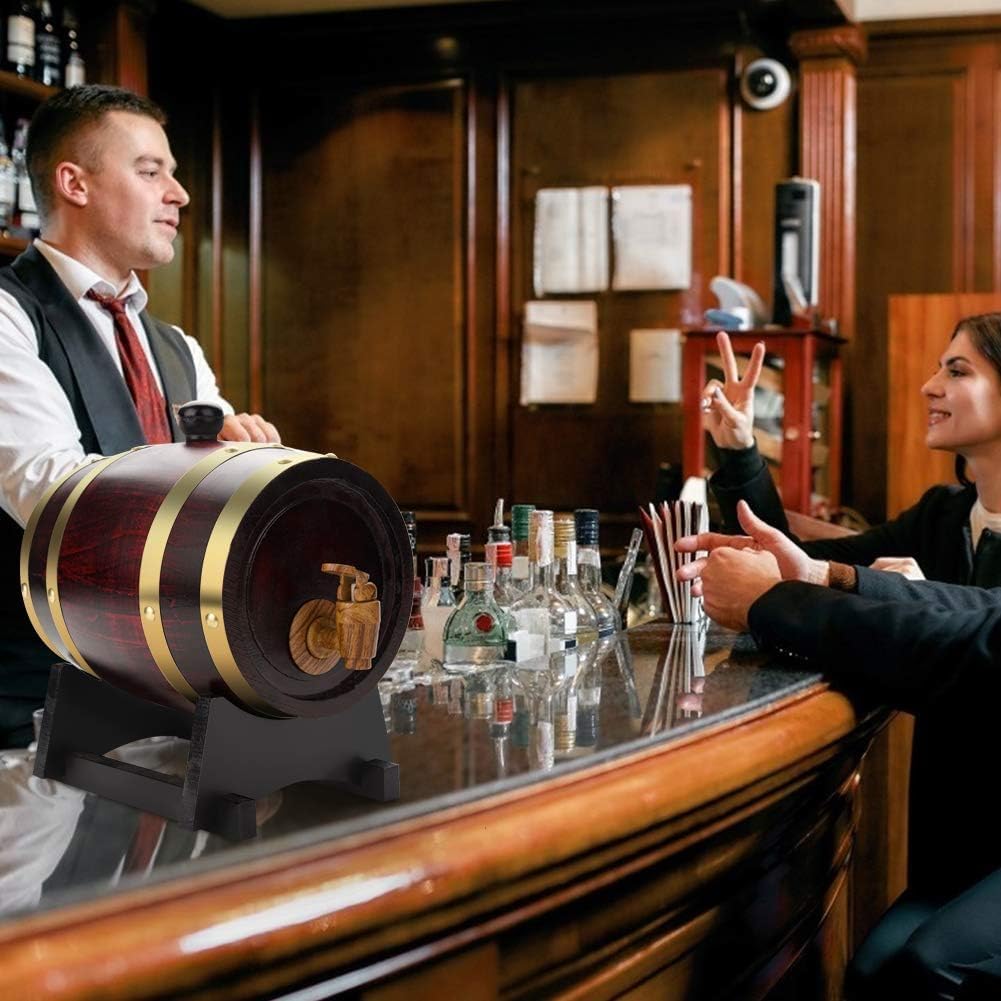 Eichenfässer Holzfass 1,5 l Rotweineichenfässer zur Aufbewahrung von Wein, Spirituosen und Zugbier 2
