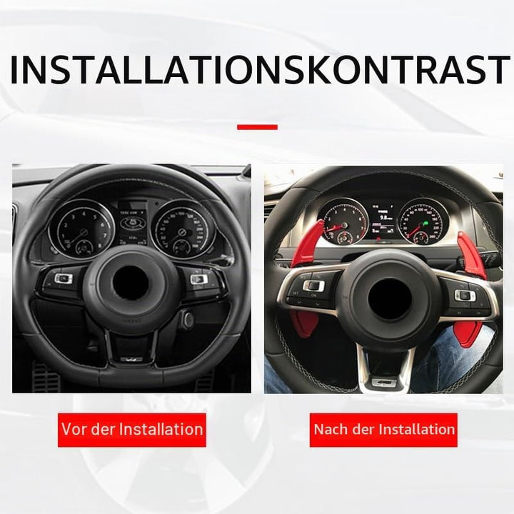HIBEYO 2 Stücke Schaltwippen Verlängerung Shift Paddle Alu Rot für VW Golf 6 Passat cc Golf 5 MK5 MK
