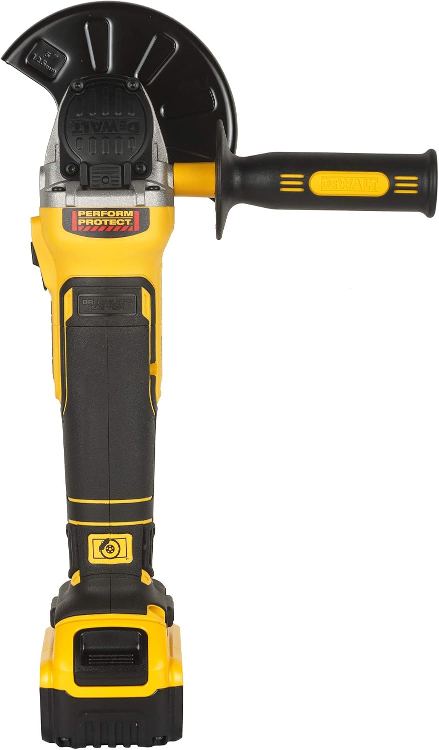 Dewalt 18 Volt 125 mm Akku-Winkelschleifer DCG405P2 (800 Watt, bürstenloser Motor, Epoxyd-Harz gepan