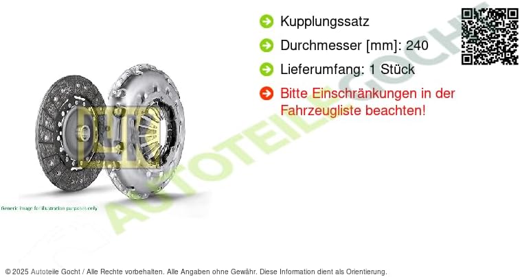 LUK 624241009 Kupplungssatz LuK RepSet