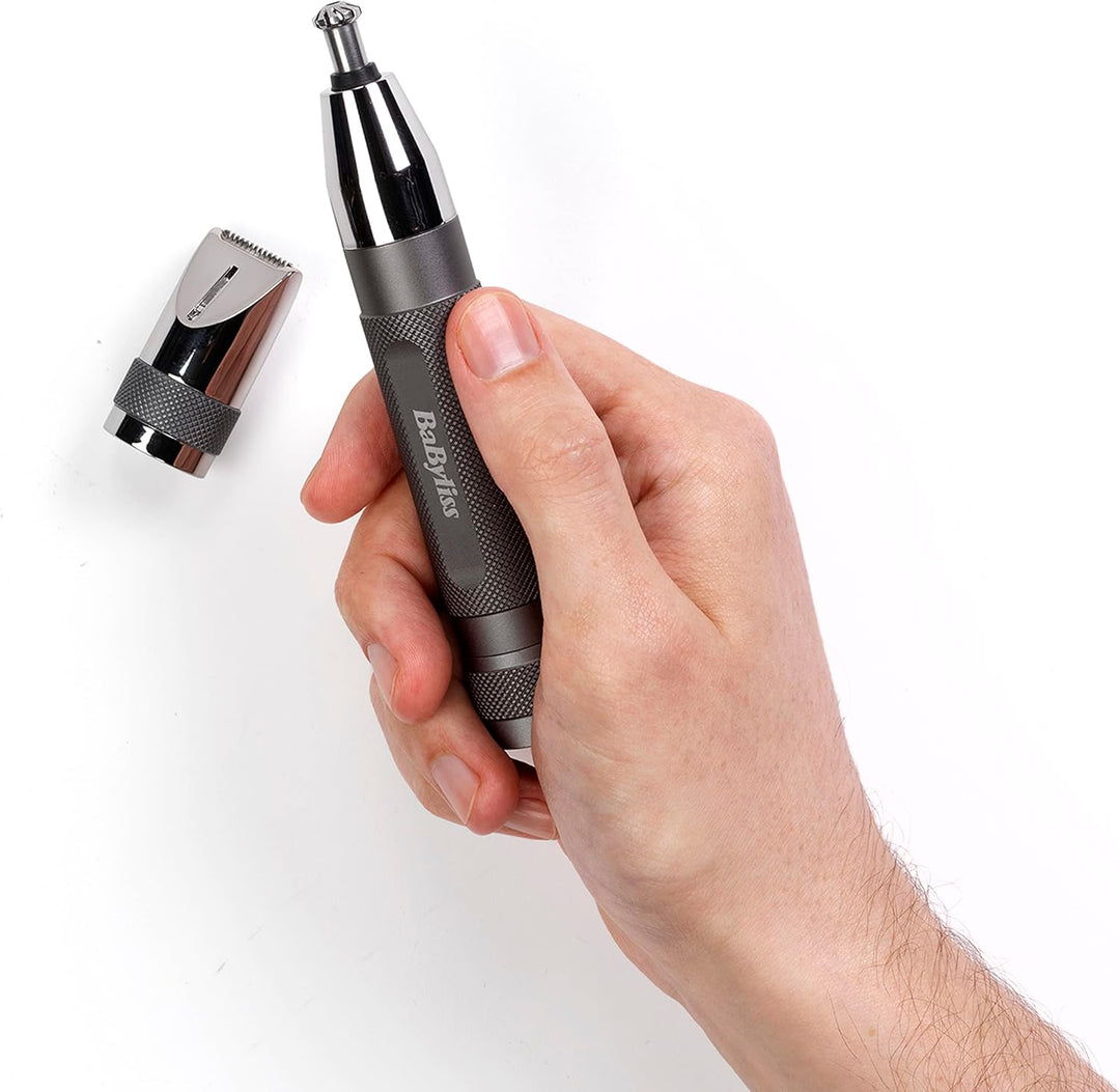 BaByliss Super-X Metal Nasen-, Ohren- & Augenbrauentrimmer, 3-in-1 Detailtrimmer, Nasenhaartrimmer,