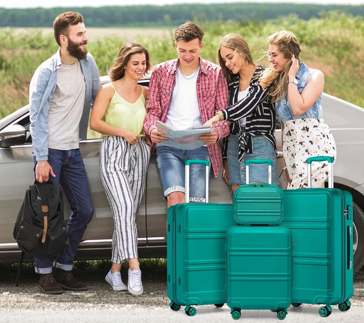 Kono ABS Kabinenkoffer, Hartschale, leicht, 55 cm, Handgepäck mit TSA-Schloss 38 l Türkis, Türkis