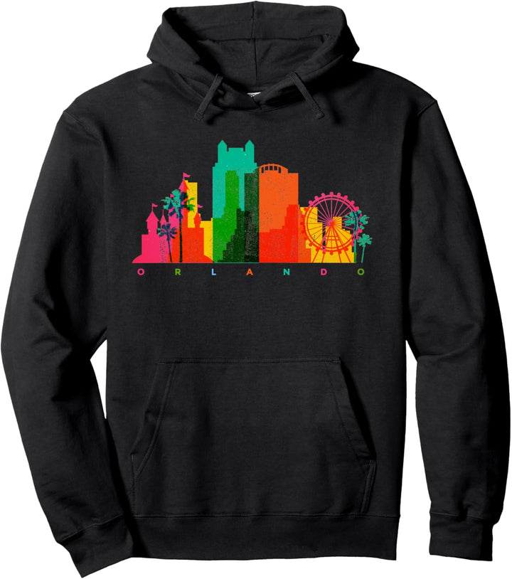 Orlando Skyline Florida Bunte Weinlese Orlando FL Pullover Hoodie