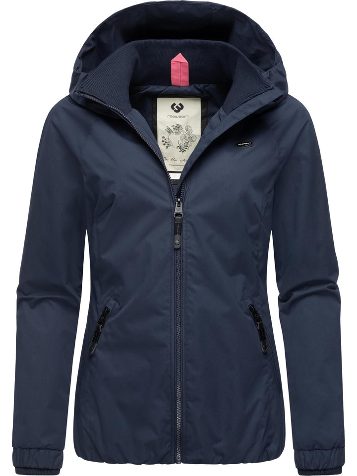 Ragwear Damen wasserdichte Übergangsjacke leichte Jacke kurz mit Kapuze Dizzie Intl XS-6XL, M Navy02