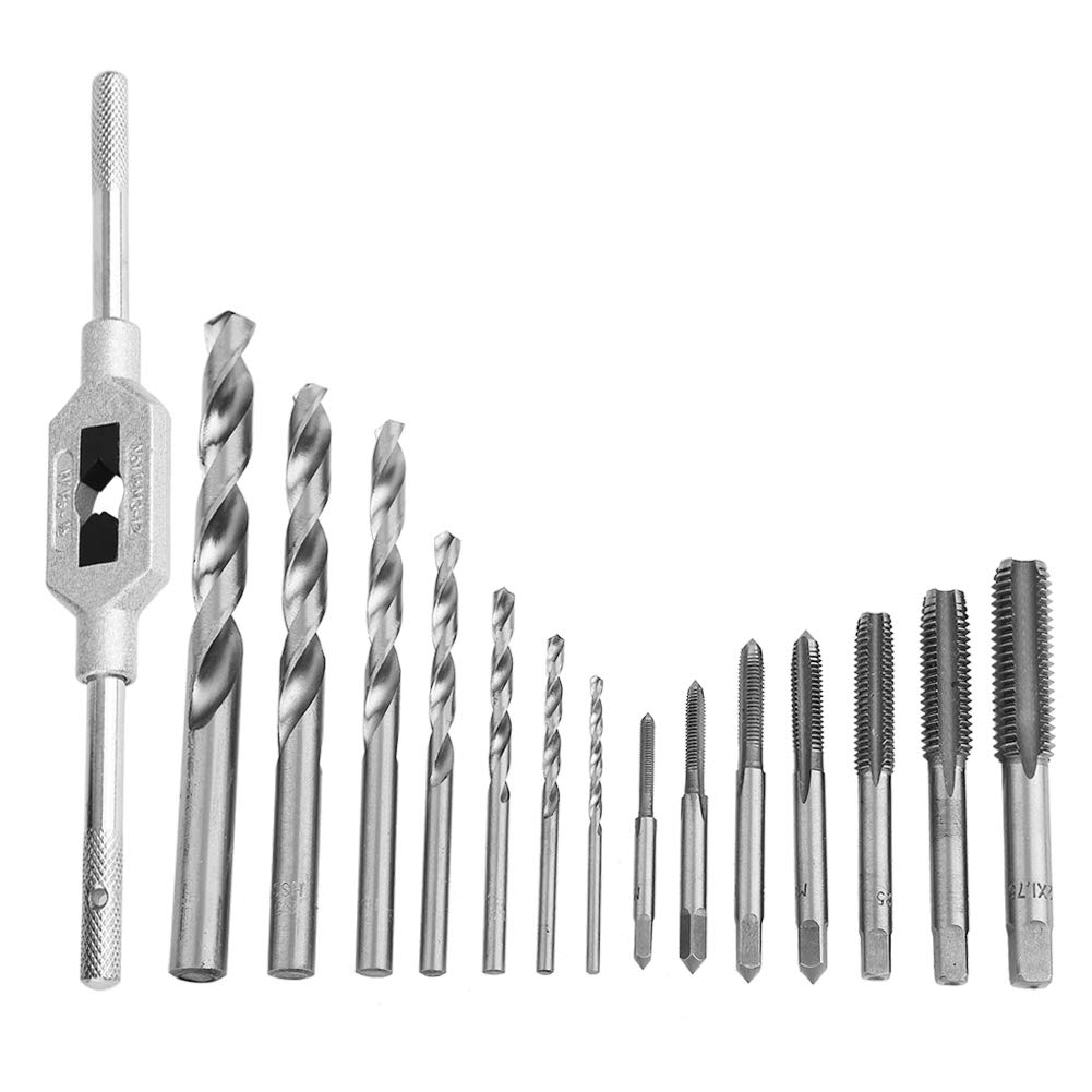 Tippen Sie Schraubenschlüssel Gewindebohrer Spiralbohrer Set Stahl Stahl Metallbearbeitung Gewinde W