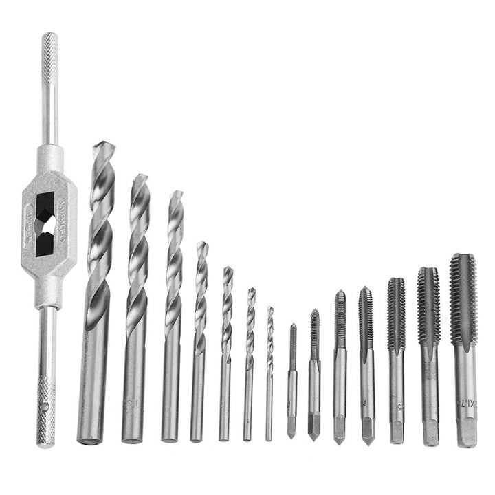 Tippen Sie Schraubenschlüssel Gewindebohrer Spiralbohrer Set Stahl Stahl Metallbearbeitung Gewinde W