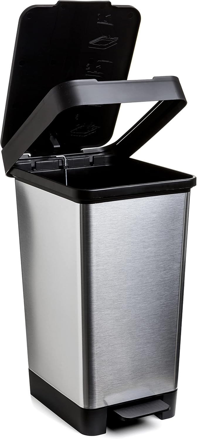 TATAY Smart Deco 25L Mülleimer mit Pedal | Kompaktes und funktionales Design | Für Innen und Aussen