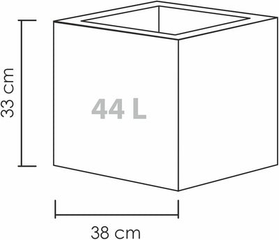 Scheurich C-Cube, Pflanzgefäss aus Kunststoff, Stony Grey, 40 cm lang, 40 cm breit, 33 cm hoch, 44 l