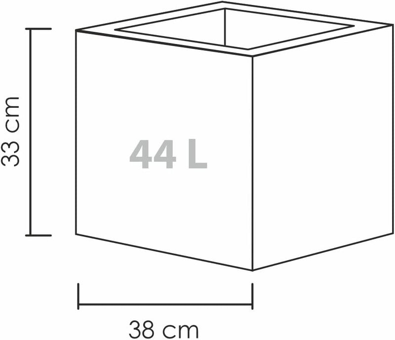 Scheurich C-Cube, Pflanzgefäss aus Kunststoff, Stony Grey, 40 cm lang, 40 cm breit, 33 cm hoch, 44 l