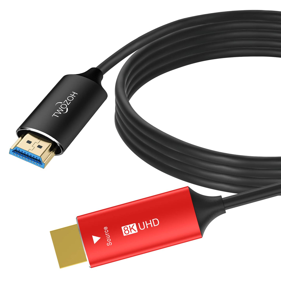 Twozoh 8K Glasfaser HDMI Kabel 20M, Hochgeschwindigkeits HDMI 2.1 Optisches kabel unterstützt 48Gbps