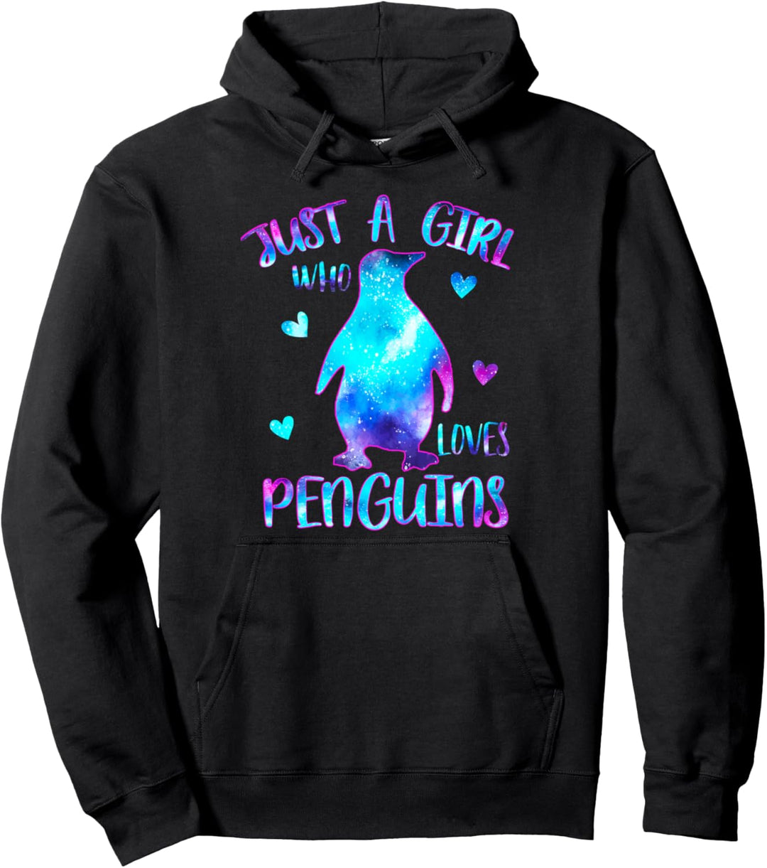 Nur ein Mädchen, das Pinguine liebt - Galaxie Geschenk Pullover Hoodie