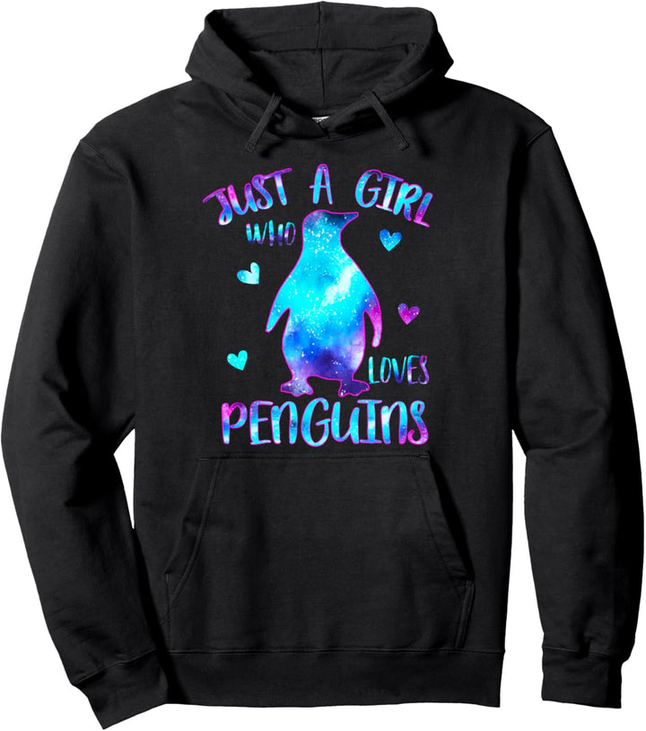 Nur ein Mädchen, das Pinguine liebt - Galaxie Geschenk Pullover Hoodie