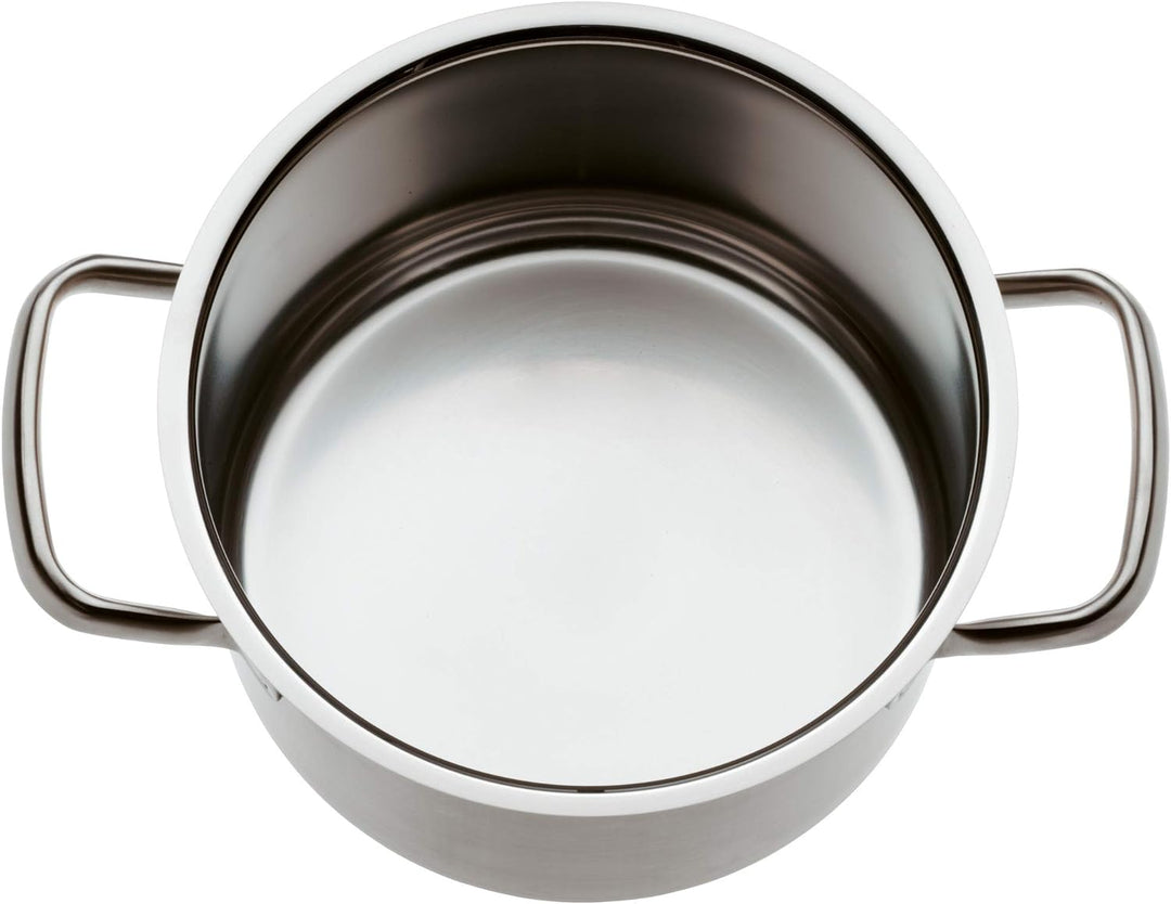 WMF Gourmet Plus Kochtopf klein 16cm, Metalldeckel mit Dampföffnung, Bratentopf Induktion 1,4l, Crom