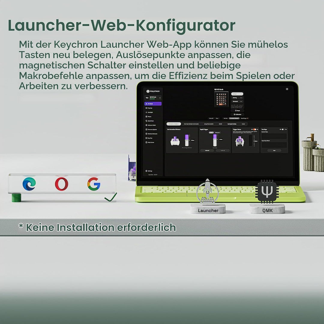 Keychron Q0 HE Kabelloser Magnetisches Numpad, 2,4 GHz/Bluetooth 5.1, Schnelltrigger, RGB, programmi
