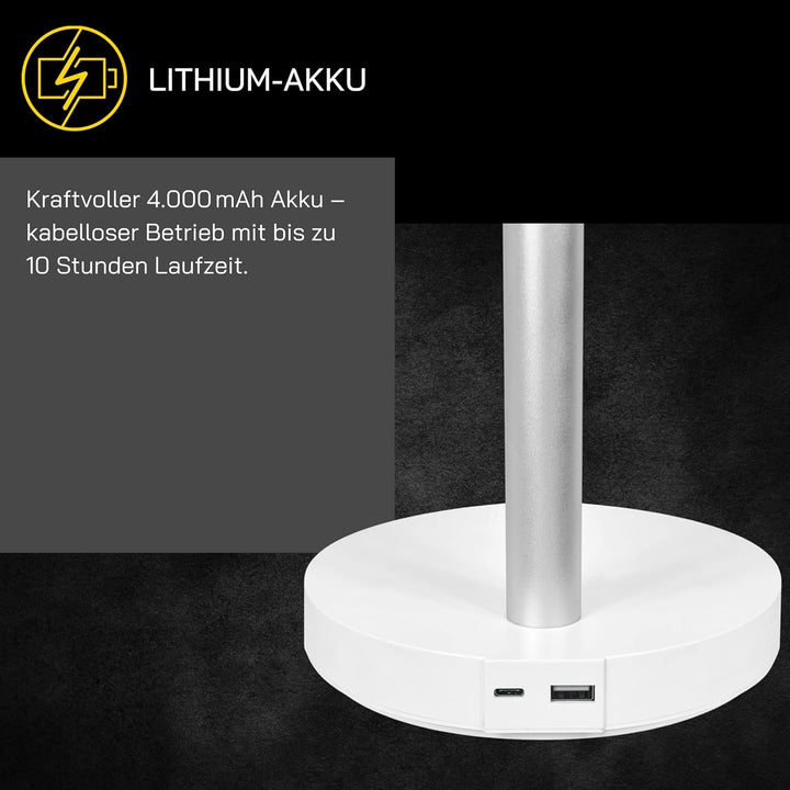 Gutfels Akku-Tisch-Ventilator VENTI 3020 R | Lithium Ionen Akku 4.000 mAh | Touchbedienung | 4 Gesch