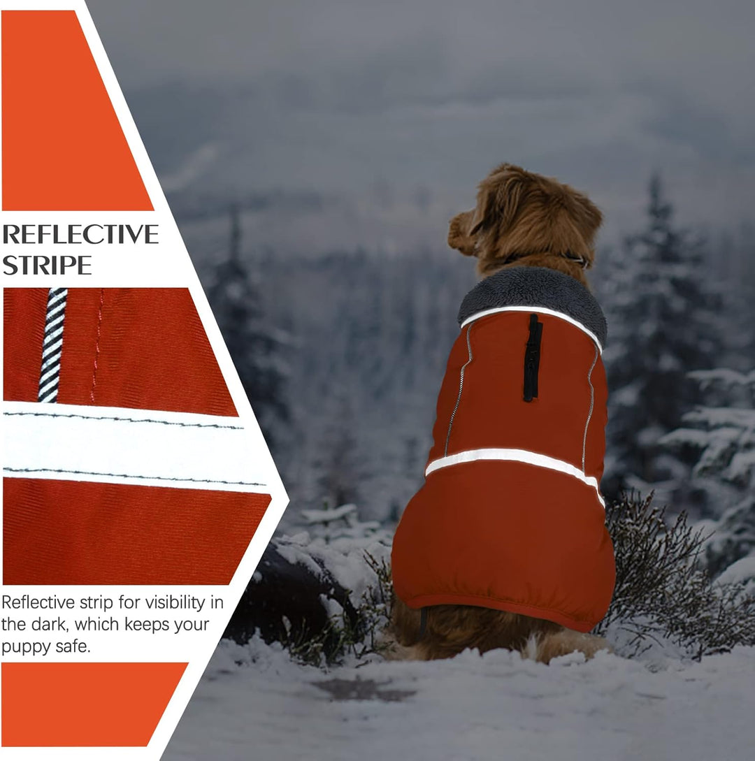 QBLEEV Hundewintermantel, warm, reflektierende Hundejacke, Rollkragen, wasserdicht, für kaltes Wette