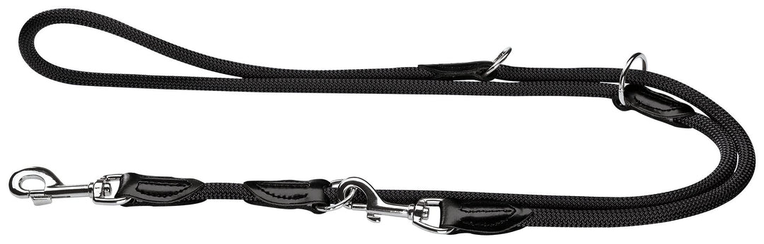 HUNTER Freestyle Verstellbare Führleine für Hunde, robust, wetterfest, 1,0/200 cm, schwarz 1,0 x 200