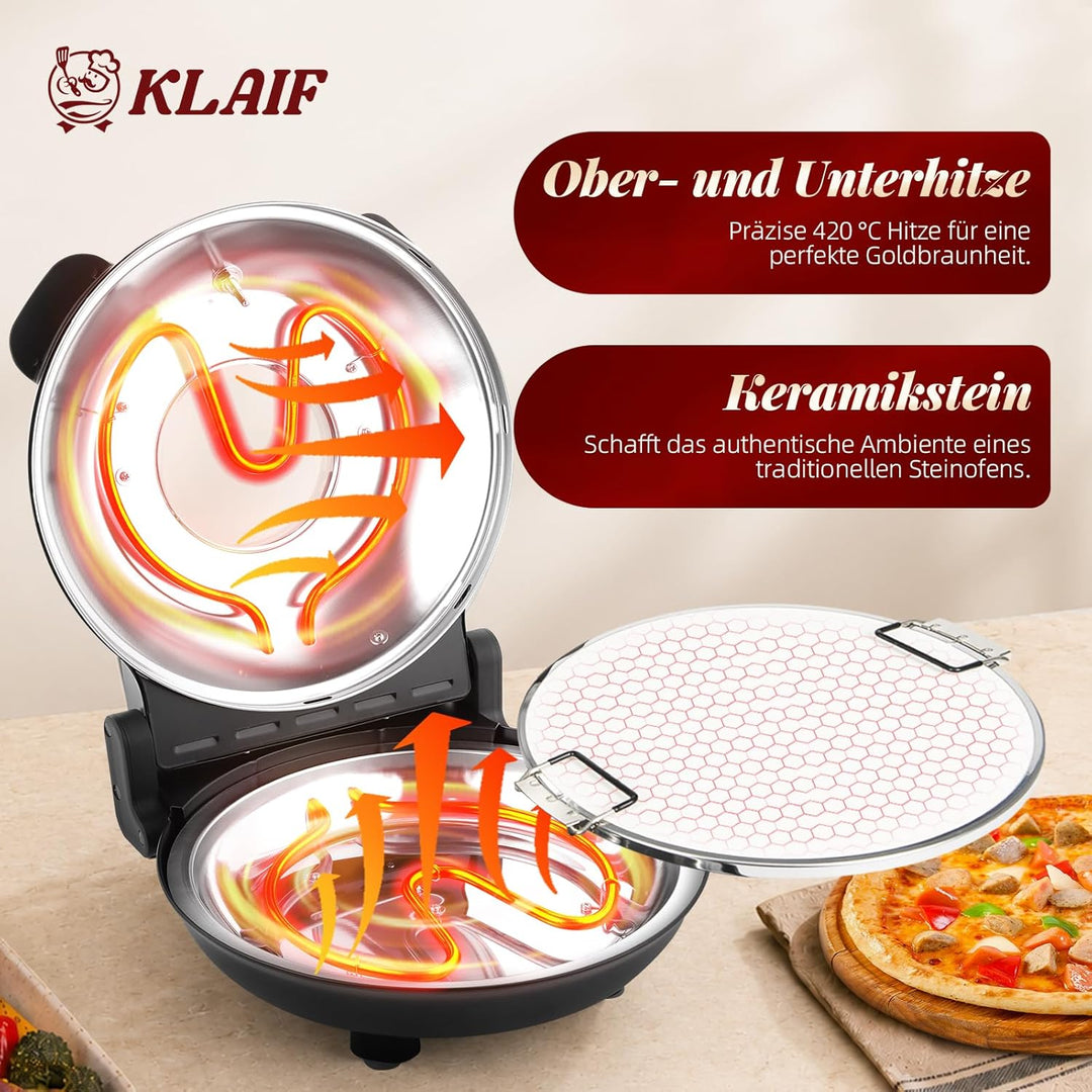 KLAIF Elektrischer Pizzaofen für den Innenbereich, LM-Schwarz (MFSP)