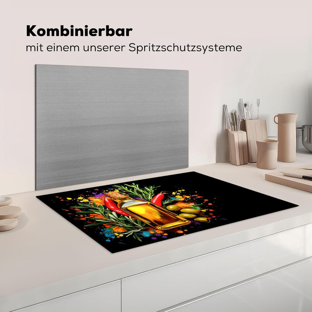 Herdabdeckplatte 80x52 cm Einteilig Ceranfeld Abdeckplatte für Induktionsschutz Ceranfeldabdeckung V