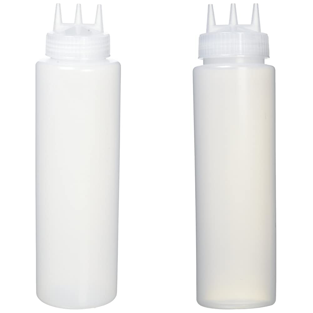 Vogue transparente Quetschflasche mit 3 Spritzdüsen 1L & transparente Quetschflasche mit 3 Spritzdüs