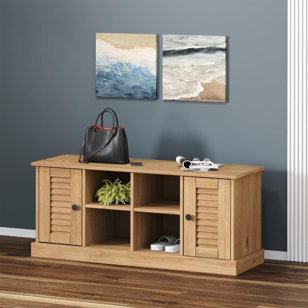 vidaXL Schuhschrank, Schuhregal mit viel Stauraum, Schrank Schuhe mit Metallknöpfen, Schuhkommode Sc