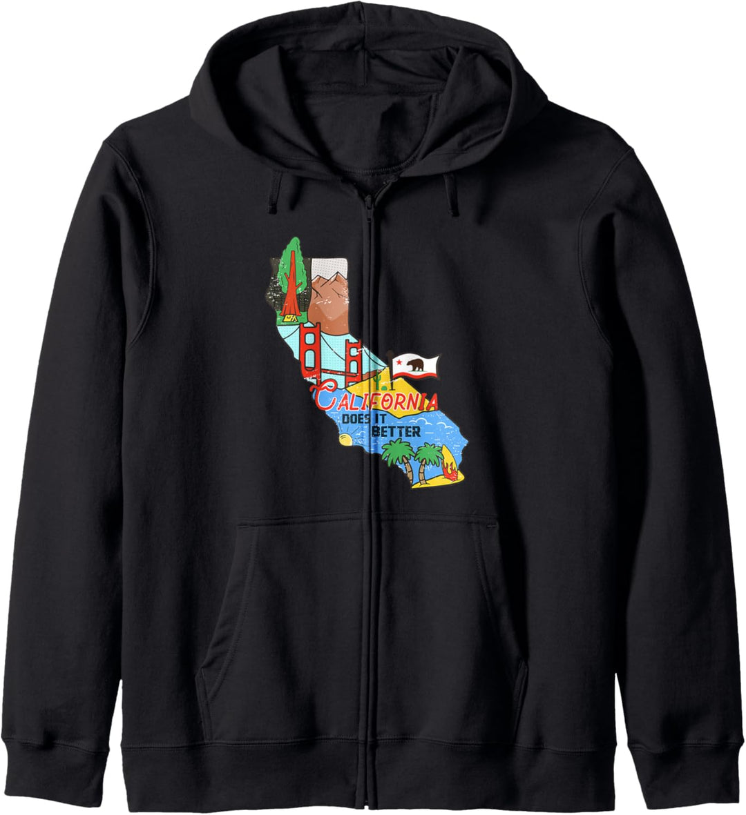 California Karte Surf Kapuzenjacke
