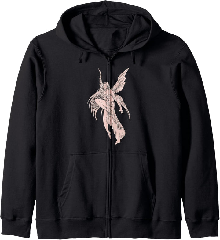 Vintage Fee Zeichnung Kapuzenjacke
