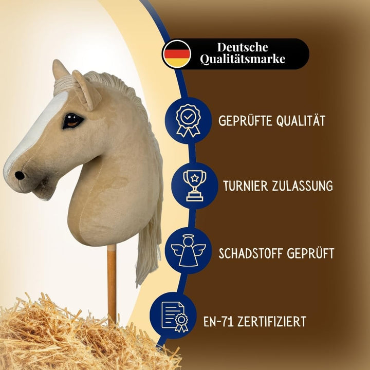 Hobby Horse Pferd -A3- Premium Steckenpferd mit Zubehör für Hobby Horsing: Pferde Spielzeug Set mit