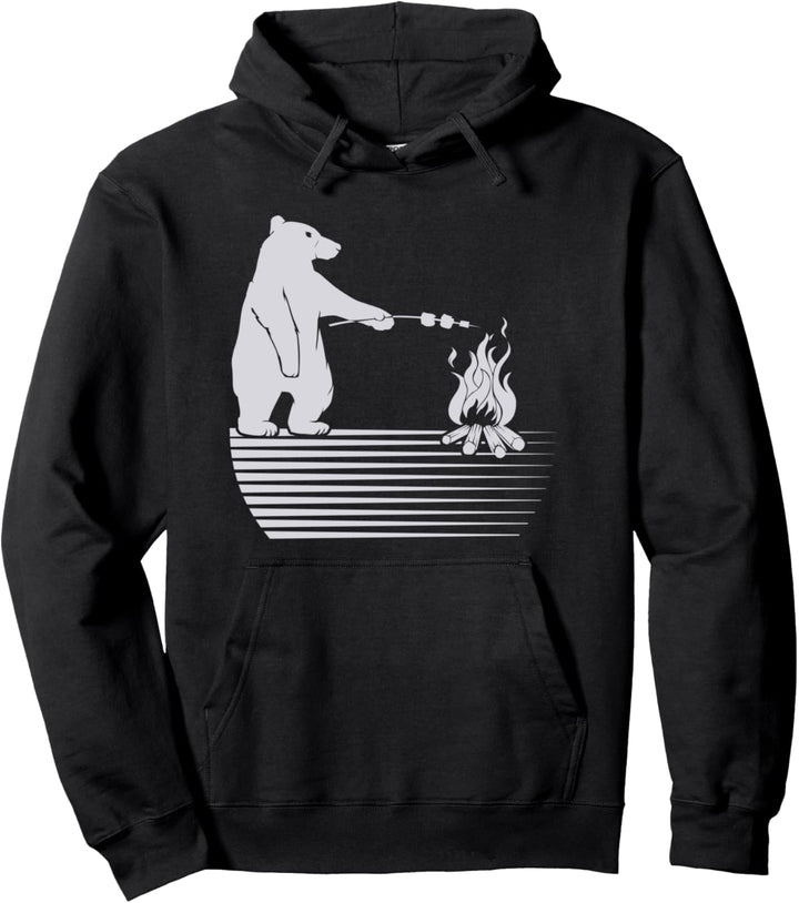 Ironie Camping Bär Grillen Natur Wald Pullover Hoodie