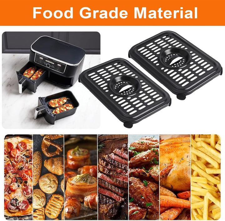 Air Fryer Grillpfanne für Ninja Air Fritteusen, 2 Packungen Ersatz Air Fryer Crisper Plate Grillplat